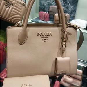 Preowned Prada Saffiano Leather Monochrome Bag Powder Pink & Matching Wallet!!